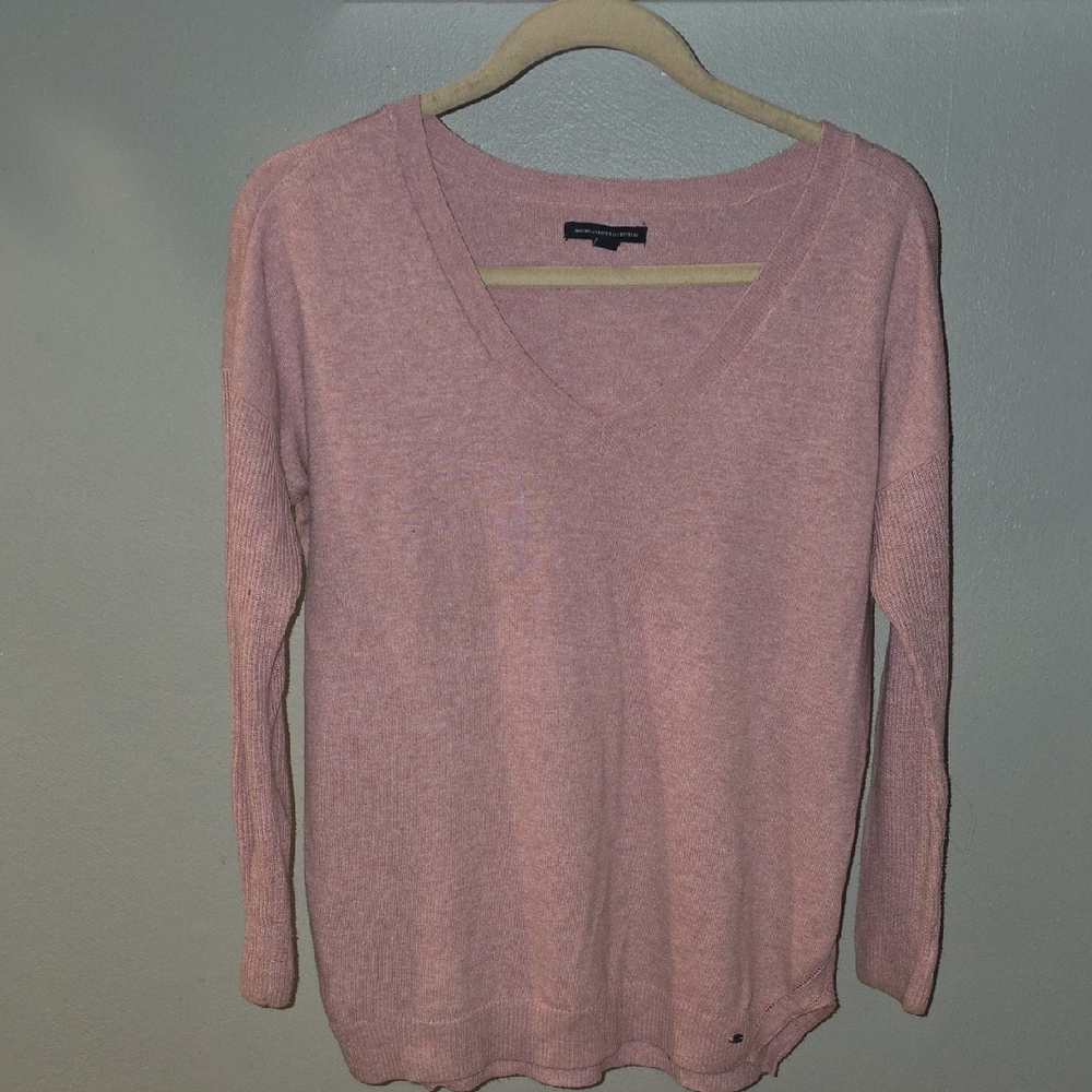 American Eagle Outfitters Pink V-Neck Sweater